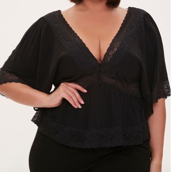 Lace trim top - Picture 1 of 4